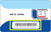 Image shows barcode on the back of a SIM kit package