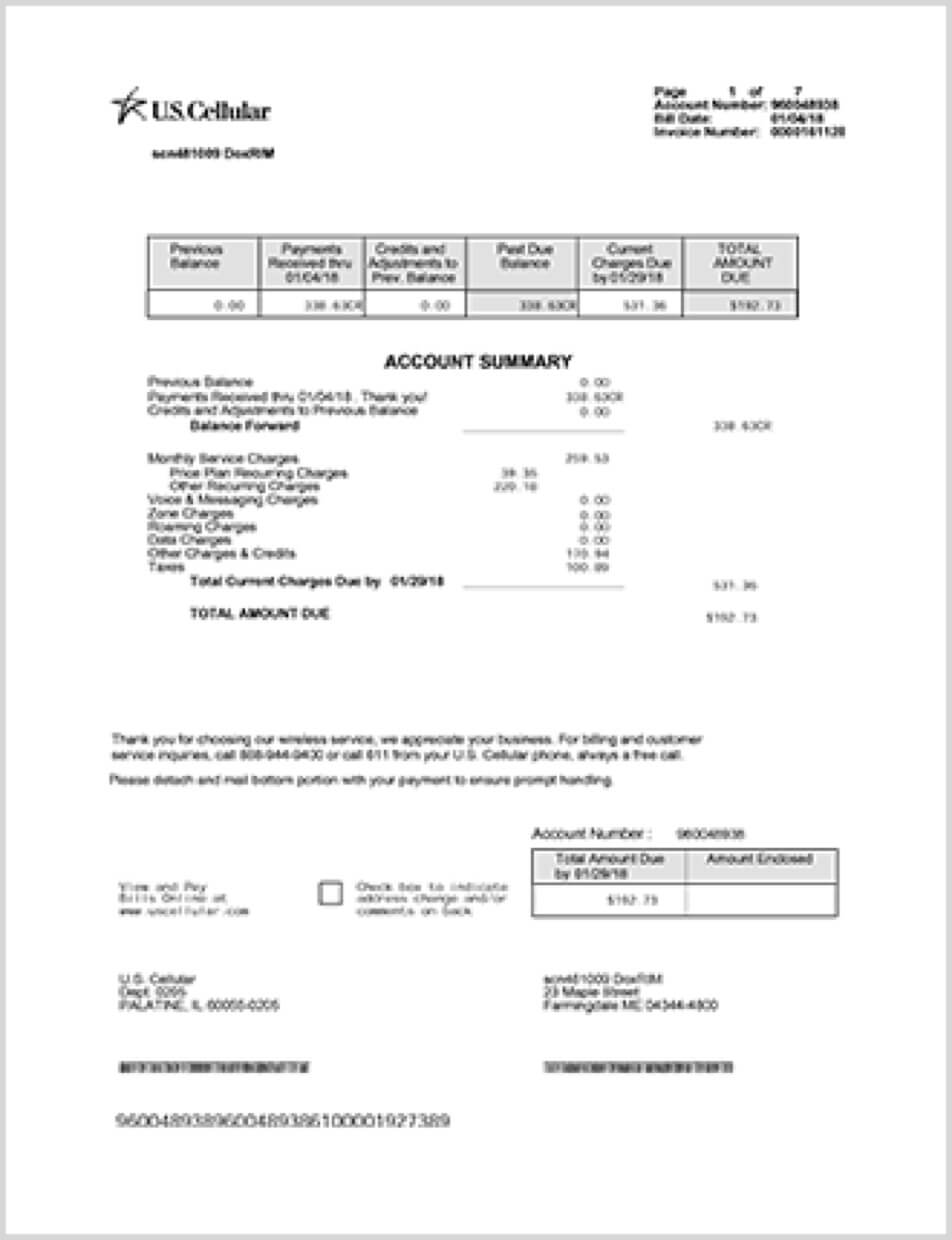 U.S. Cellular Bill 3 View